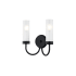 Justice Design Group Anchor 2 Light 12" Tall Wall Sconce Matte Black / Clear Frosted