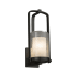 Justice Design Group Fusion Single Light 12-1/2" High Integrated 3000K LED Outdoor Wall Sconce with Woven Artisan Glass Shade Matte Black