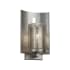 Justice Design Group Fusion Single Light 12-3/4" High Integrated 3000K LED Outdoor Wall Sconce with Mercury Artisan Glass Shade Brushed Nickel