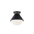Justice Design Group Ravelle 7" Wide Semi-Flush Outdoor Ceiling Fixture Matte Black / Opal Glass