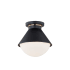 Justice Design Group Ravelle 10" Wide Semi-Flush Outdoor Ceiling Fixture Matte Black / Opal Glass