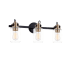 Justice Design Group Brooklyn 3 Light 24" Wide Vanity Light with Clear Artisan Glass Shades Matte Black / Brass