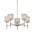 Justice Design Group Union 5 Light 24" Wide Chandelier with Seeded Rectangular Shades Brushed Nickel