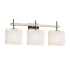 Justice Design Group Fusion 3 Light 24" Wide Bathroom Vanity Light with Rectangle Opal Shades Brushed Nickel