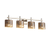 Justice Design Group Fusion 33.5" Union 4 Light LED Mercury Glass Vanity Light Brushed Nickel