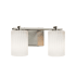 Justice Design Group Fusion 2 Light 14" Wide Bathroom Vanity Light with Flat Rimmed Cylinder Shades from the Era Series Brushed Nickel