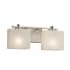 Justice Design Group Fusion 2 Light 16" Wide LED Bathroom Vanity Light with Rectangle Weave Shades from the Era Series Brushed Nickel
