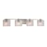 Justice Design Group Fusion 4 Light 34" Wide LED Bathroom Vanity Light with Rectangle Seeded Shades from the Era Series Brushed Nickel