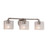 Justice Design Group Bronx 3 Light 25-1/4" Wide Vanity Light with Seeded Rectangular Shades Brushed Nickel