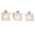 Justice Design Group Ardent 3 Light 24-1/2" Wide Integrated LED Vanity Light with Frosted Crackle Glass Rectangular Shades Polished Chrome