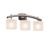 Justice Design Group Fusion 3 Light 26" Wide Bathroom Vanity Light with Oval Frosted Crackle Glass Shades Brushed Nickel