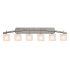 Justice Design Group Fusion 6 Light 56" Wide Bathroom Vanity Light with Oval Frosted Crackle Glass Shades Brushed Nickel