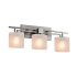 Justice Design Group Fusion 3 Light 26" Wide Bathroom Vanity Light with Oval Frosted Crackle Glass Shades Brushed Nickel