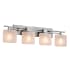 Justice Design Group Aero 4 Light 36" Wide Vanity Light with Frosted Crackle Oval Shades Brushed Nickel