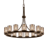 Justice Design Group Fusion 15 Light 42" Wide Pillar Candle Style Chandelier with Mercury Glass Shades Dark Bronze