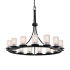Justice Design Group Fusion 15 Light 42" Wide Pillar Candle Chandelier Matte Black