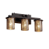 Justice Design Group Fusion 21" Dakota 3 Light Bathroom Vanity Light Dark Bronze