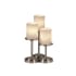 Justice Design Group Dakota Pillar Candle Table Lamps with Artisan Glass Shades Brushed Nickel