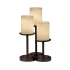 Justice Design Group Dakota 3 Light 16" Tall Table Lamp with Artisan Glass Shades Dark Bronze