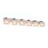 Justice Design Group Fusion 6 Light 56" Wide Bathroom Vanity Light with Oval Frosted Crackle Shades Brushed Nickel