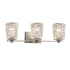 Justice Design Group Veneto Luce 3 Light 25" Wide LED Bathroom Vanity Light with Clear Textured Shades from the Era Series Brushed Nickel