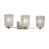 Justice Design Group Veneto Luce 3 Light 25" Wide Bathroom Vanity Light with Clear Textured Rippled Rim Square Shades from the Era Series Brushed Nickel