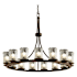 Justice Design Group Veneto Luce 42" Wide Ring Chandelier Dark Bronze / Clear Textured