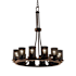 Justice Design Group Wire Mesh 12 Light 28" Wide Ring Chandelier Dark Bronze / Black