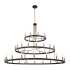 Justice Design Group Clayton 45 Light 60" Wide Ring Chandelier Matte Black / Brass
