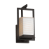 Justice Design Group Laguna Single Light 12-1/4" Tall Integrated LED Outdoor Wall Sconce with Sawtooth Patterned Faux Porcelain Shade Matte Black