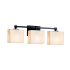 Justice Design Group Porcelina 3 Light 24" Wide Bathroom Vanity Light with Rectangle Waves Shades from the Tetra Series Matte Black