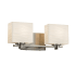 Justice Design Group Porcelina 2 Light 16" Wide LED Bathroom Vanity Light with Rectangle Waves Shades from the Era Series Brushed Nickel