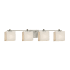 Justice Design Group Porcelina 4 Light 36" Wide LED Bathroom Vanity Light with Rectangle Waves Shades from the Era Series Brushed Nickel