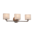 Justice Design Group Bronx 3 Light 25-1/4" Wide Vanity Light with Pleated Impressions Rectangular Shades Brushed Nickel