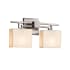 Justice Design Group Porcelina 2 Light 16" Wide Bathroom Vanity Light with Rectangle Waves Shades from the Aero Series Brushed Nickel
