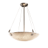 Justice Design Group Porcelina 3 Light 21" Wide Pendant with Faux Porcelain Resin Shade Brushed Nickel