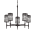 Justice Design Group Wire Glass 24" Union 5 Light Shaded Chandelier Matte Black
