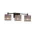 Justice Design Group Wire Glass 3 Light 25" Wide Bathroom Vanity Light Matte Black