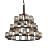 Justice Design Group Wire Glass 42" Wide Ring Chandelier Matte Black