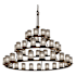 Justice Design Group Wire Glass 60" Wide Ring Chandelier Dark Bronze / Clear Bubbles