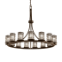 Justice Design Group Wire Glass 15 Light 42" Wide Pillar Candle Style Chandelier with Clear, Bubble Glass Shades Dark Bronze
