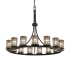Justice Design Group Wire Glass 42" Wide Ring Chandelier Matte Black