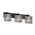 Justice Design Group Wire Glass 3 Light 27" Wide Bathroom Vanity Light with Oval Shades Matte Black