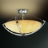 Brushed Nickel finish with (-35) Round Bowl and Banana Leaf shade option