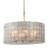 Kalco Roxy 6 Light 27" Wide Pendant with Capiz Shell Shade Oxidized Gold Leaf