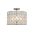 Kalco Prado 3 Light 17" Wide Semi-Flush Drum Ceiling Fixture Oxidized Silver Leaf