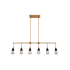 Kalco Ponti 6 Light 41" Wide Linear Chandelier Matte Black / New Brass