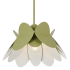 Kalco Flor 18" Wide Pendant White / Green