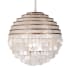 Kalco Sphere 6 Light 28" Wide Pendant with Hanging Capiz Shells Pearlized Antique Brass