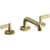 Kallista One 1.2 GPM Widespread Bathroom Faucet, Lever Handles Brushed French Gold